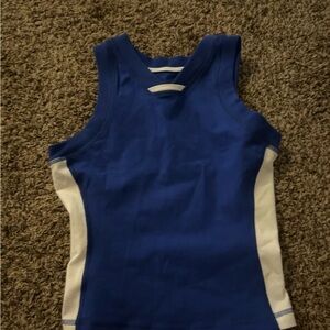 Blue and White Women's Tank Top